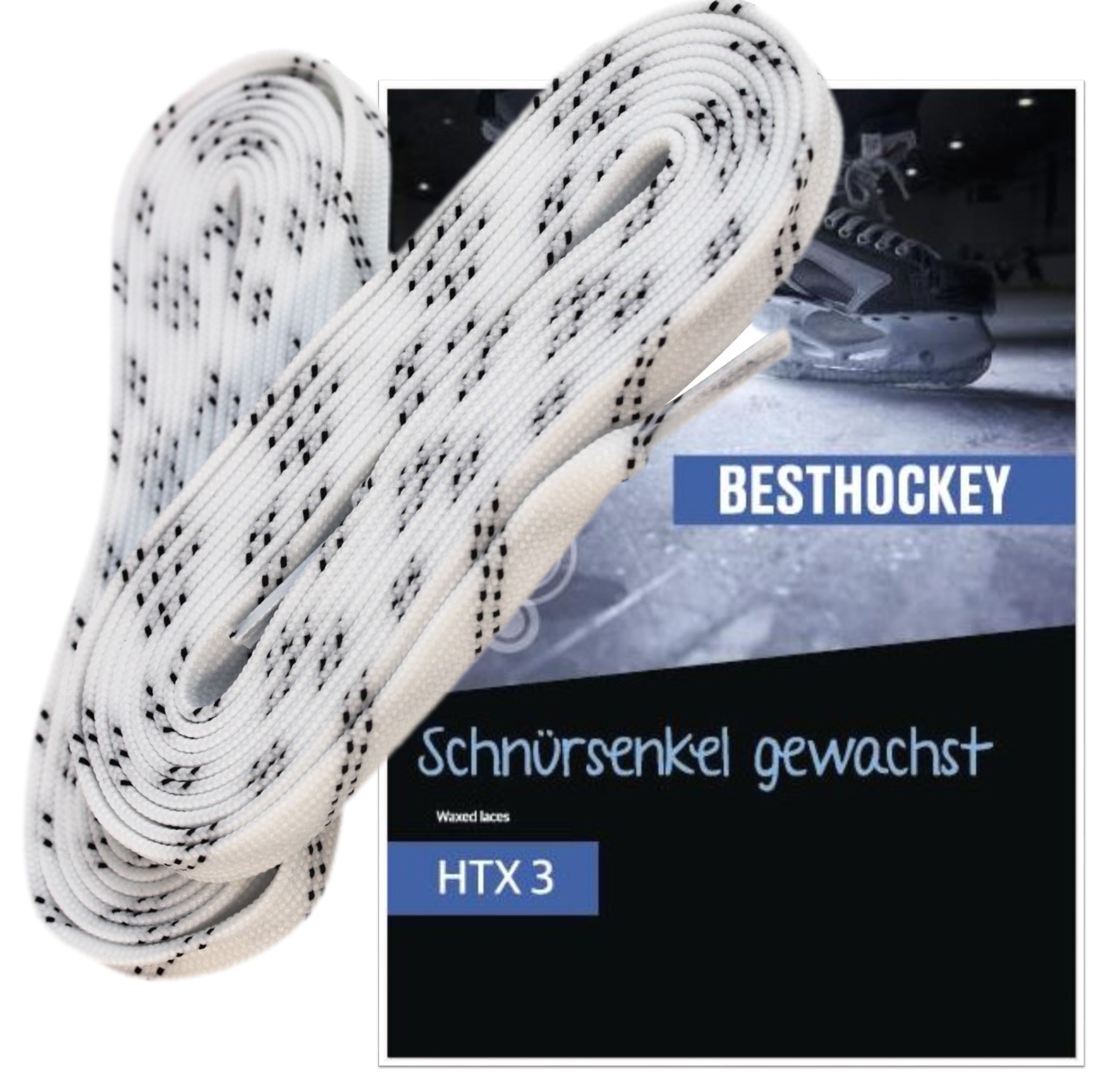 Lacci hockey cerati bianchi 84-130